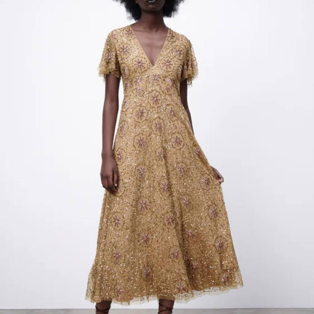 BEADED SPECIAL EDITION KNIT DRESS